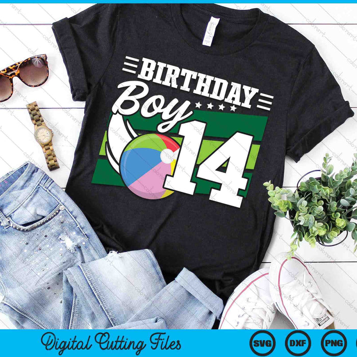 Birthday Boy 14 Years Old Beach Ball Lover Birthday SVG PNG Digital Cutting Files