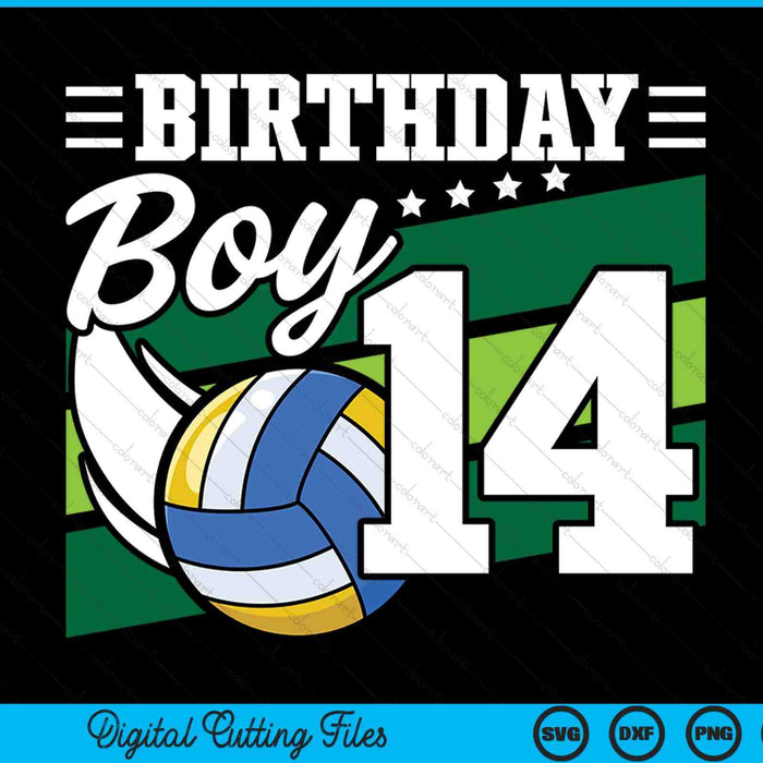 Birthday boy 14 years old volleyball lover SVG cut file