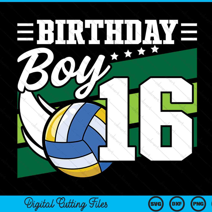 Birthday boy 16 years old volleyball lover SVG cut file