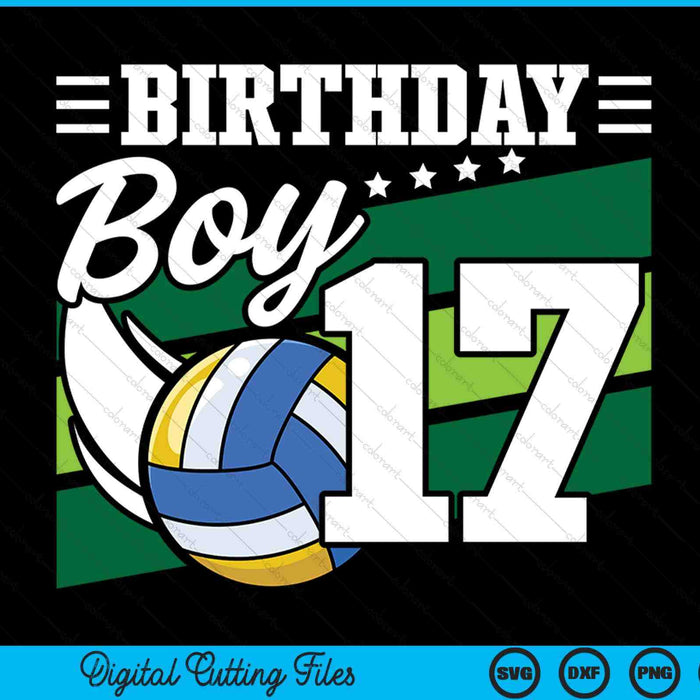 Birthday boy 17 years old volleyball lover SVG cut file