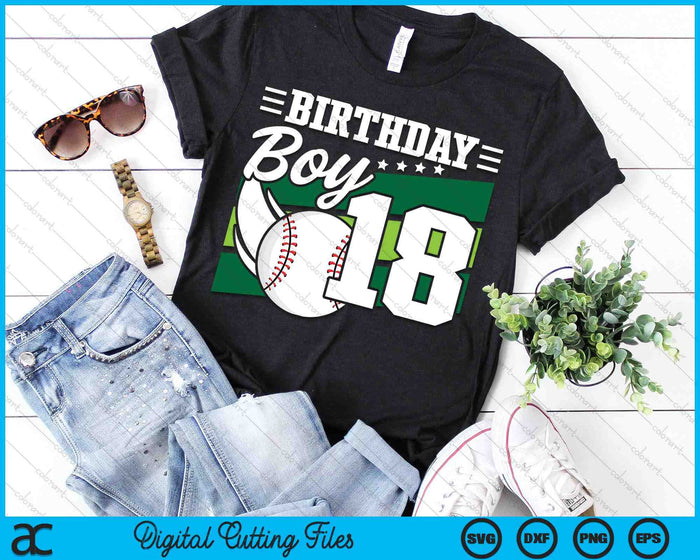 Birthday Boy 18 Years Old Baseball Lover Birthday SVG PNG Digital Cutting Files