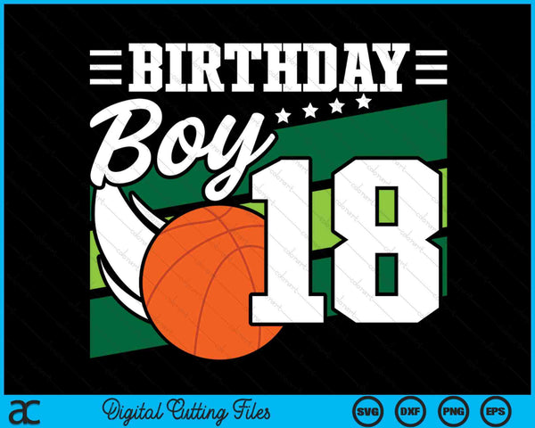 Birthday Boy 18 Years Old Basketball Lover Birthday SVG PNG Digital Cutting Files
