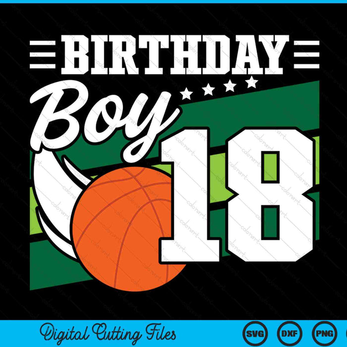 Birthday boy 18 years old basketball lover SVG PNG cut file for Cricut