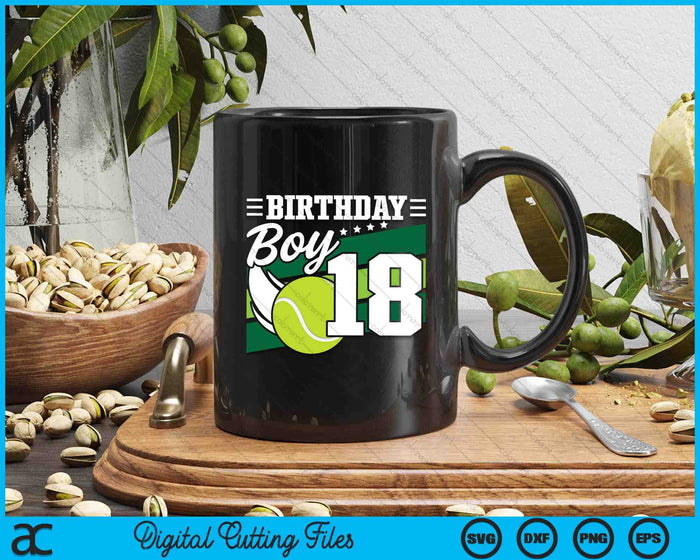 Birthday Boy 18 Years Old Tennis Lover Birthday SVG PNG Digital Cutting Files