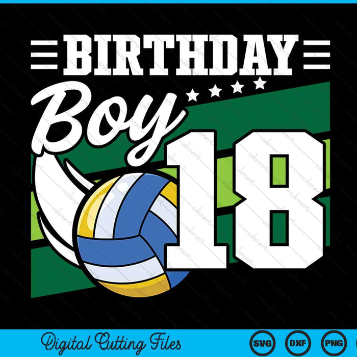 Birthday boy 18 years old volleyball lover SVG cut file