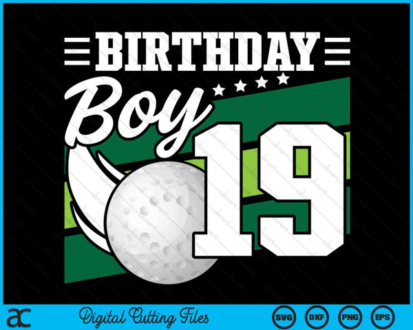 Birthday Boy 19 Years Old Hockey Lover Birthday SVG PNG Digital Cutting Files