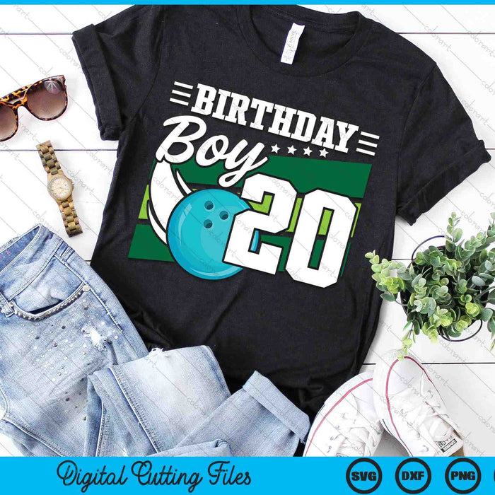 Birthday Boy 20 Years Old Bowling Ball Lover Birthday SVG PNG Digital Cutting Files