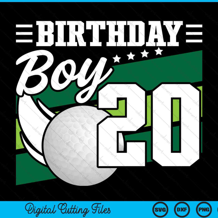 Birthday boy 20 years old golf lover SVG cut file