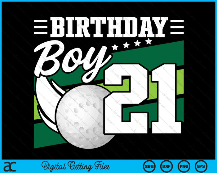 Birthday Boy 21 Years Old Hockey Lover Birthday SVG PNG Digital Cutting Files