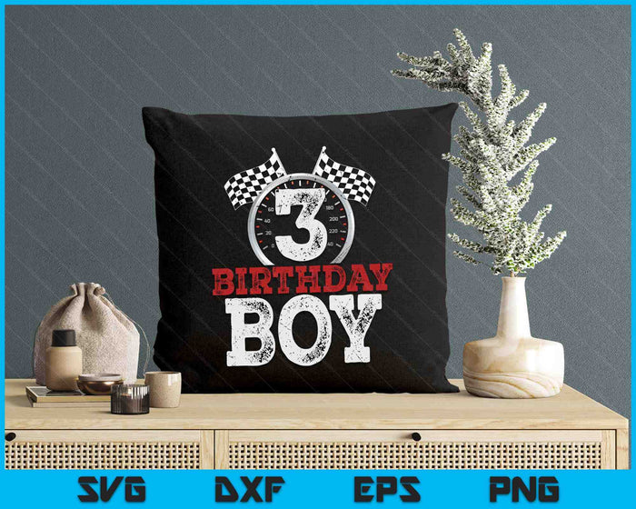 Birthday Boy 3 Third Race Car 3rd Birthday Racing Car Driver SVG PNG Digital Printable Files