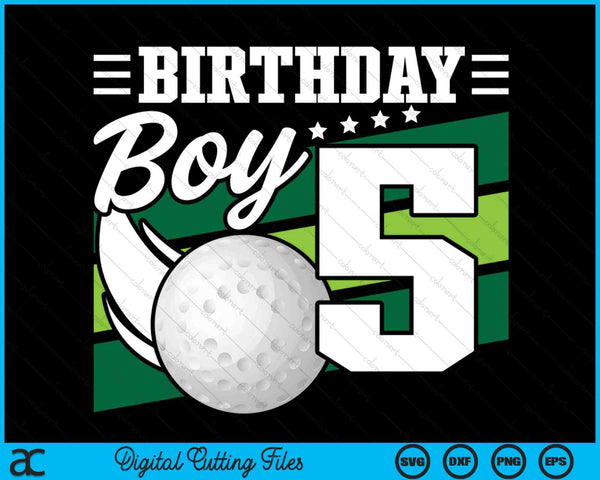 Birthday Boy 5 Years Old Hockey Lover Birthday SVG PNG Digital Cutting Files