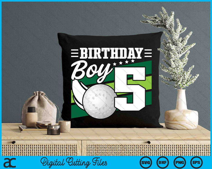 Birthday Boy 5 Years Old Hockey Lover Birthday SVG PNG Digital Cutting Files