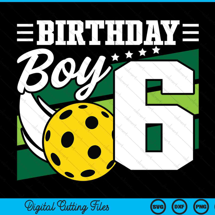 Birthday boy 6 years old pickleball lover SVG cut file