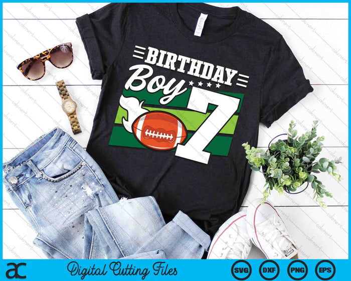 Birthday Boy 7 Years Old American Football Lover Birthday SVG PNG Digital Cutting Files