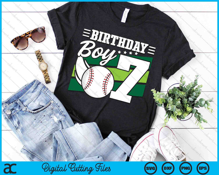 Birthday Boy 7 Years Old Baseball Lover Birthday SVG PNG Digital Cutting Files