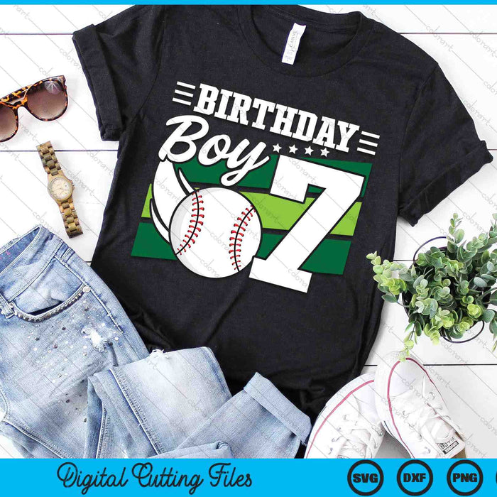 Birthday Boy 7 Years Old Baseball Lover Birthday SVG PNG Digital Cutting Files