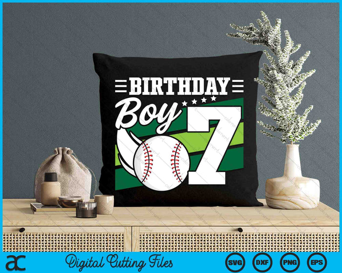 Birthday Boy 7 Years Old Baseball Lover Birthday SVG PNG Digital Cutting Files