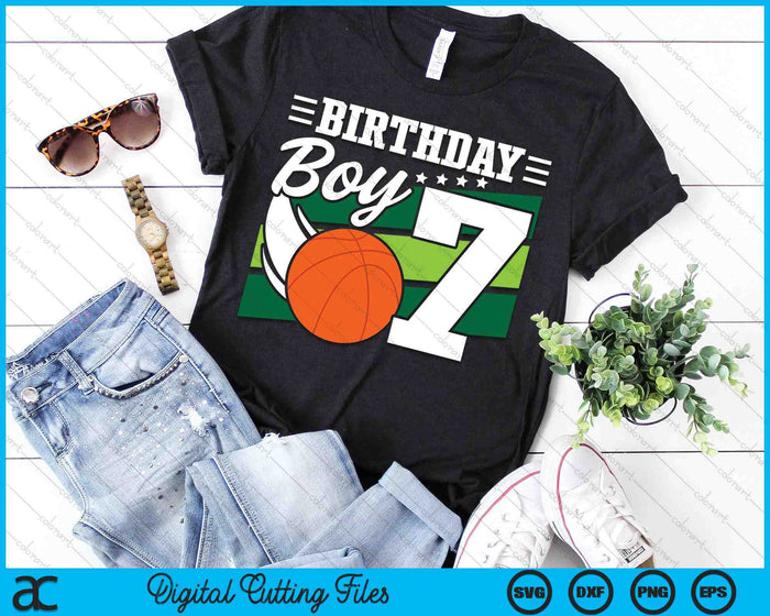 Birthday Boy 7 Years Old Basketball Lover Birthday SVG PNG Digital Cutting Files