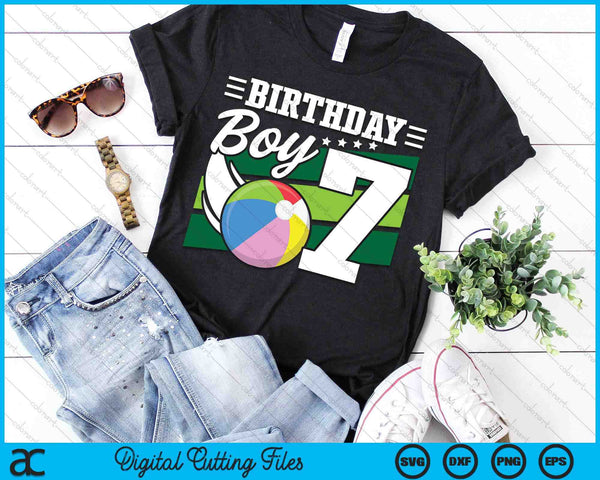 Birthday Boy 7 Years Old Beach Ball Lover Birthday SVG PNG Digital Cutting Files