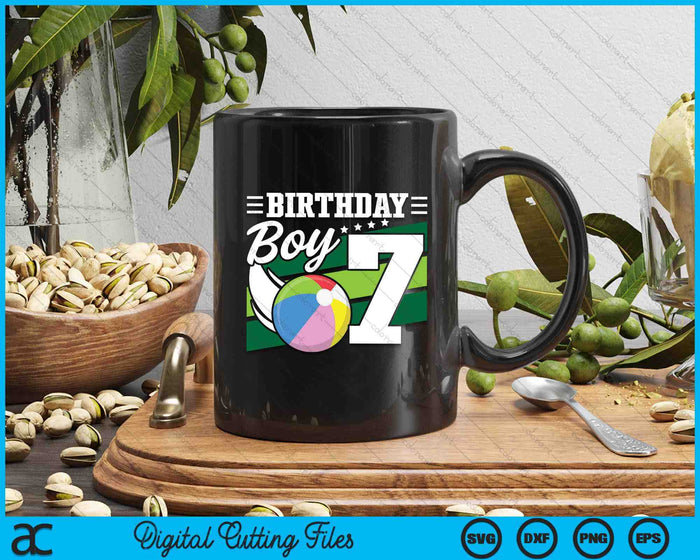 Birthday Boy 7 Years Old Beach Ball Lover Birthday SVG PNG Digital Cutting Files