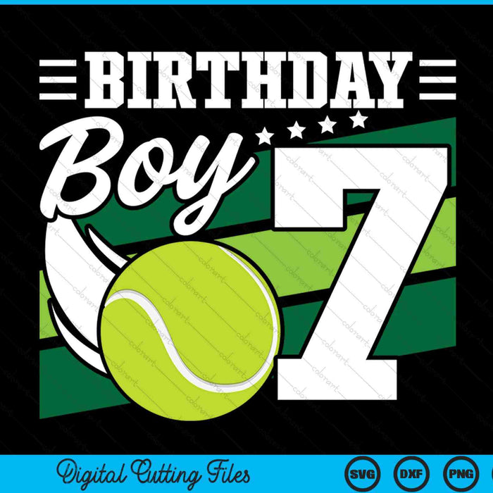Birthday boy 7 years old tennis lover SVG cut file