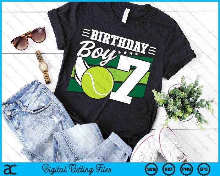 Birthday Boy 7 Years Old Tennis Lover Birthday SVG PNG Digital Cutting Files