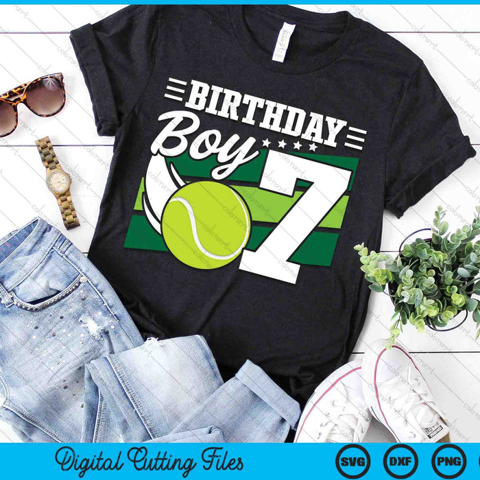 Birthday Boy 7 Years Old Tennis Lover Birthday SVG PNG Digital Cutting Files