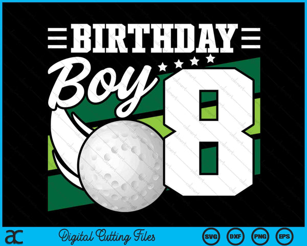 Birthday Boy 8 Years Old Hockey Lover Birthday SVG PNG Digital Cutting Files
