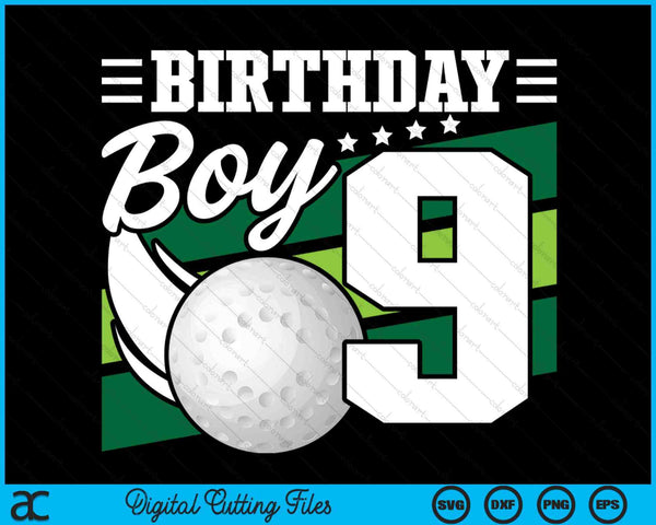 Birthday Boy 9 Years Old Hockey Lover Birthday SVG PNG Digital Cutting Files