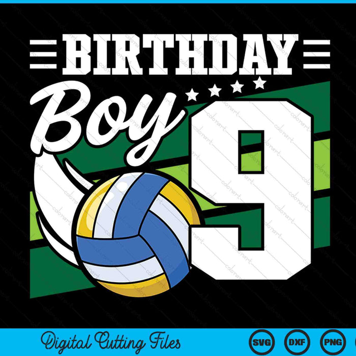 Birthday boy 9 years old volleyball lover SVG cut file