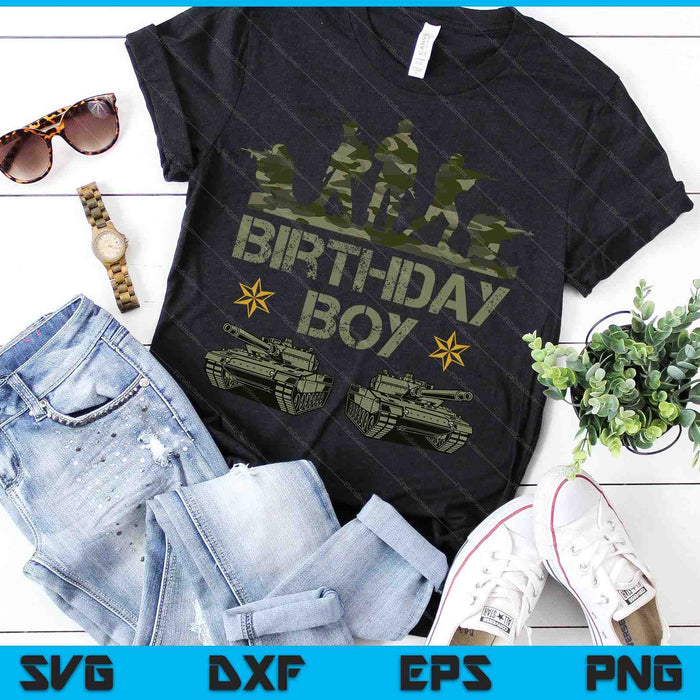 Birthday Boy Military Decorations Camo soldier Birthday Boy SVG PNG Digital Cutting Files