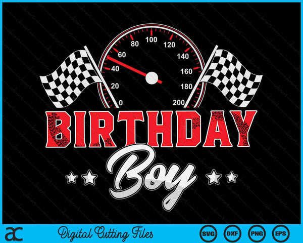 Verjaardag jongen race auto race auto bestuurder SVG PNG snijden afdrukbare bestanden