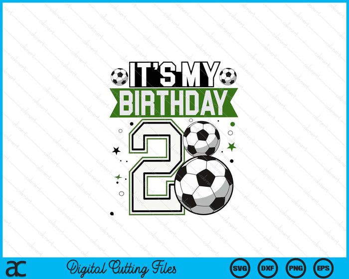 Birthday Boy Tees 2 Soccer Its My 2nd Birthday Boys Soccer SVG PNG Digital Printable Files