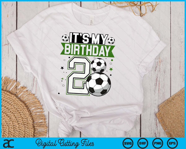 Birthday Boy Tees 2 Soccer Its My 2nd Birthday Boys Soccer SVG PNG Digital Printable Files