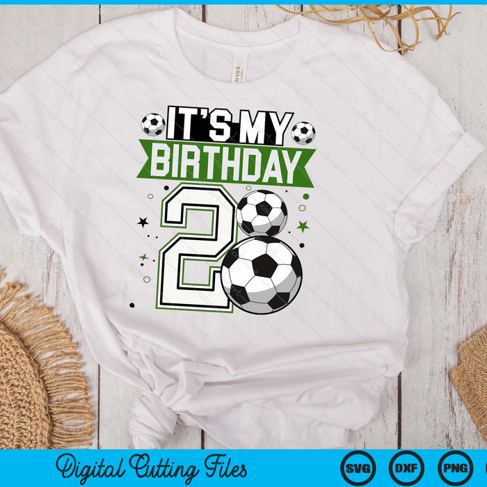 Birthday Boy Tees 2 Soccer Its My 2nd Birthday Boys Soccer SVG PNG Digital Printable Files