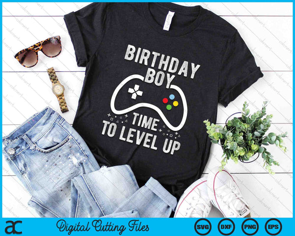 Birthday Boy Time to Level Up Video Game Birthday SVG PNG Digital Printable Files