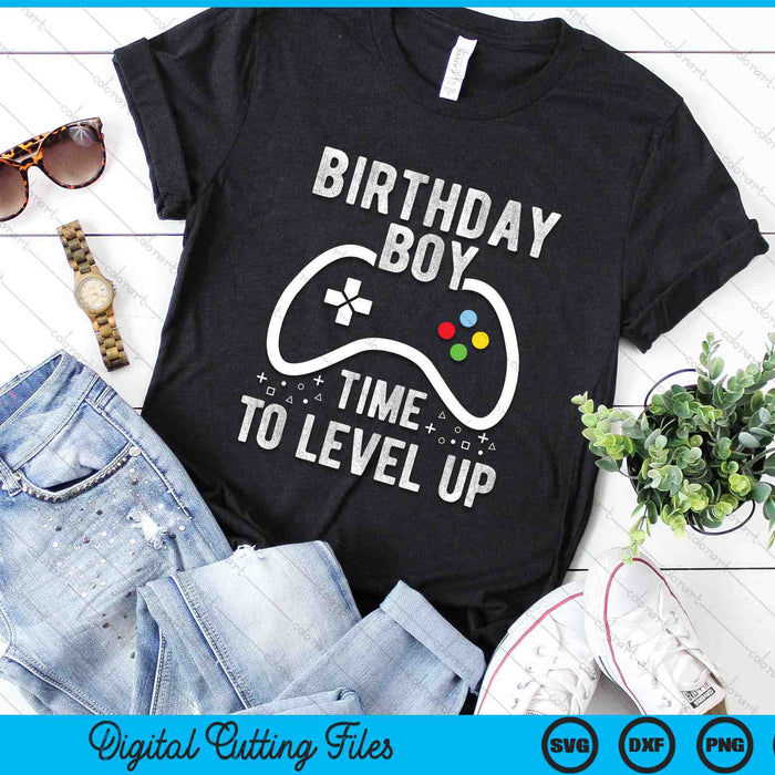 Birthday Boy Time to Level Up Video Game Birthday SVG PNG Digital Printable Files