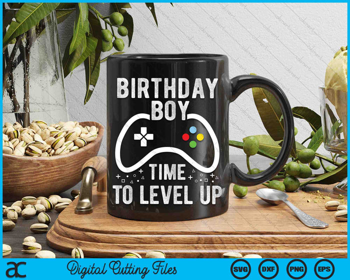 Birthday Boy Time to Level Up Video Game Birthday SVG PNG Digital Printable Files