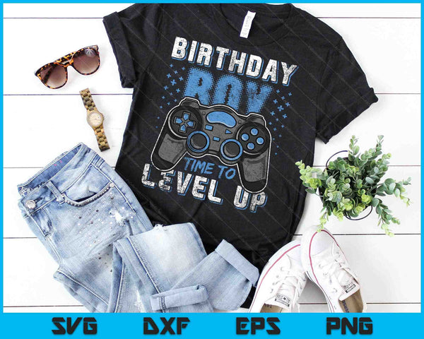 Birthday Boy Time to Level Up Video Game SVG PNG Cutting Printable Files