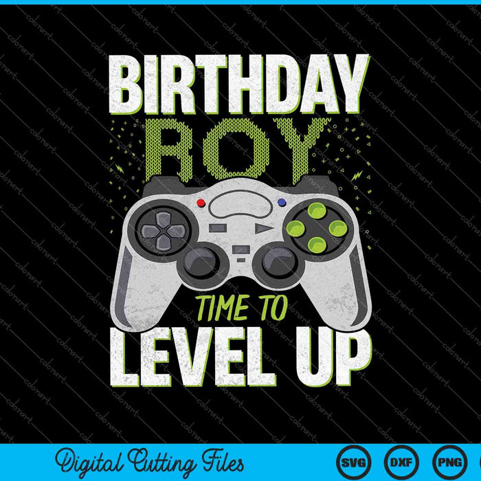 Cumpleaños niño hora de subir de nivel videojuego regalo de cumpleaños niños SVG PNG cortando archivos imprimibles