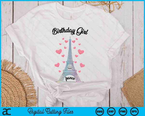 Birthday Girl Paris Eiffel Tower Birthday Party Ideas SVG PNG Digital Printable Files