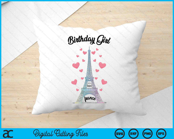 Birthday Girl Paris Eiffel Tower Birthday Party Ideas SVG PNG Digital Printable Files