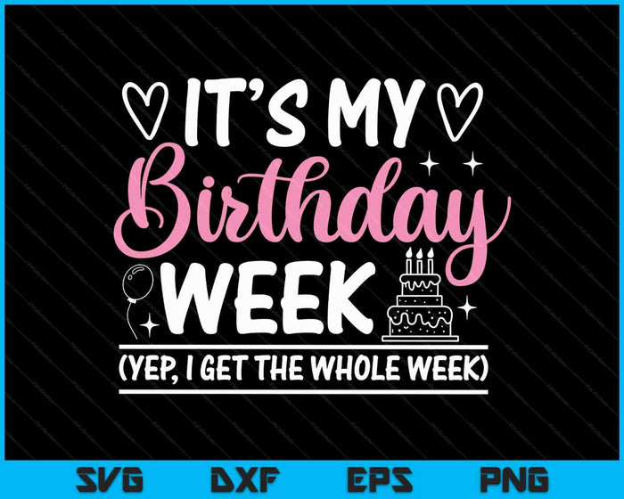 Birthday Party  It's My Birthday Week Yep The Whole Wee SVG PNG Digital Printable Files