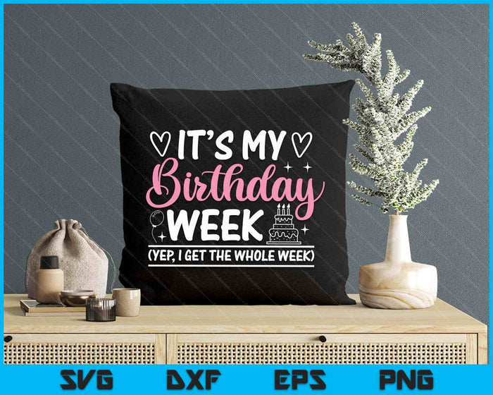 Birthday Party  It's My Birthday Week Yep The Whole Wee SVG PNG Digital Printable Files