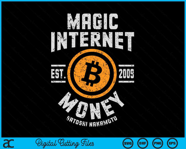 Bitcoin Magic Internet Money BTC Crypto Currency Blockchain SVG PNG Digital Cutting Files