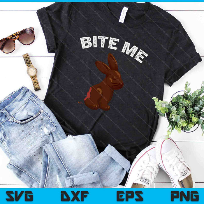 Bite Me Easter Bunny Funny Joke Meme Men Women Kids SVG PNG Digital Cutting Files