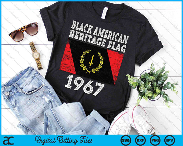 Black American Heritage Flag 1967 Vintage SVG PNG Digital Printable Files