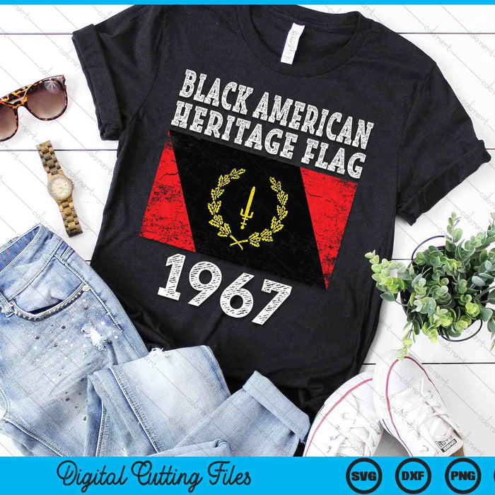 Black American Heritage Flag 1967 Vintage SVG PNG Digital Printable Files