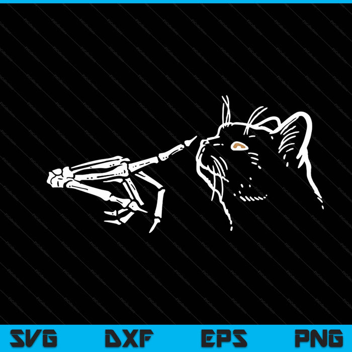 Black Cat Skeleton Hand Boop Halloween Pet Women Girls Kids SVG PNG Digital Cutting Files