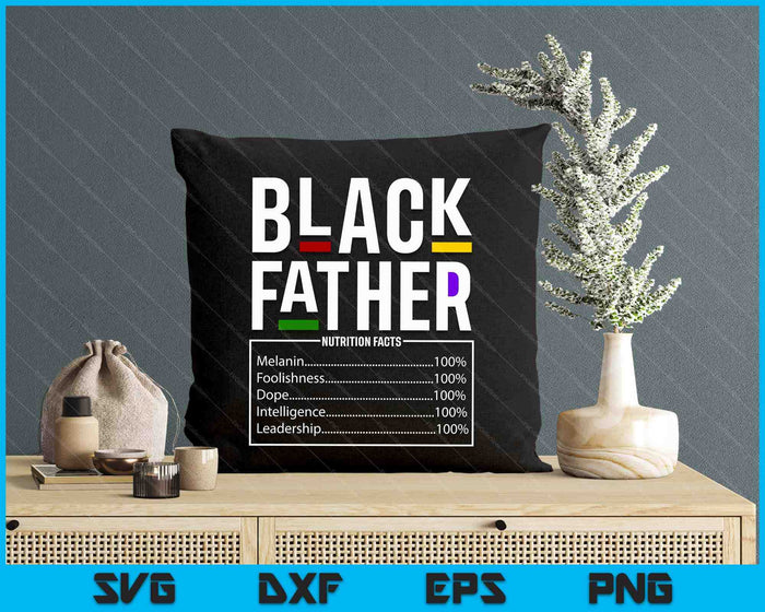 Black Dad Nutrition Facts Father Day Melanin Fathers Day SVG PNG Digital Printable Files